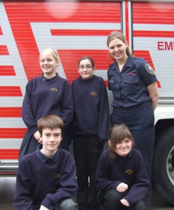 Thomas Adams wins quiz 2011 With community fire safety officer Kate Hancocks are pupils, back left to right, Louisa Pickard and Megan James (11) front, Jacob Potter and Louise Bolton, both 12.