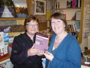 Ina Taylor of Ellingham Press and Anna Dreda of Wenlock books with the anthology Ina Taylor of Ellingham Press and Anna Dreda of Wenlock books with the anthology