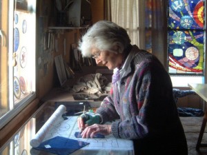 Jane working in her studio Jane working in her studio