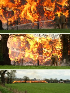 About 60 firefighters tackled the blaze About 60 firefighters tackled a blaze at Woodseaves earlier this year. Photo: Shropshire Fire & Rescue