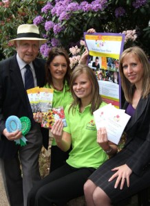 Brian Goodwin Chair of Shropshire Horticulural Society flower show representatives and Leanne Garvey SHS newest recruit