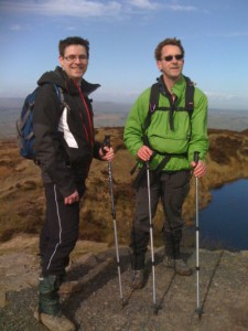 Chris Marshall (left) and Mike Jones in preparation for their Snowdon challenge. Chris Marshall (left) and Mike Jones in preparation for their Snowdon challenge.