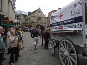 The team were given a warm welcome by well wishers in Shrewsbury. Photo: Liam Thomas. The team were given a warm welcome by well wishers in Shrewsbury. Photo: Liam Thomas.