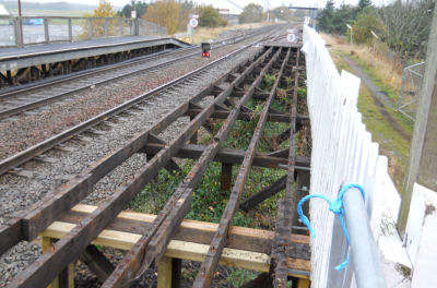 The old platform is to be replaced with new platforms constructed from glass reinforced polymer which will be laid on concrete cross beams and steel supports. The old platform is to be replaced with new platforms constructed from glass reinforced polymer which will be laid on concrete cross beams and steel supports.