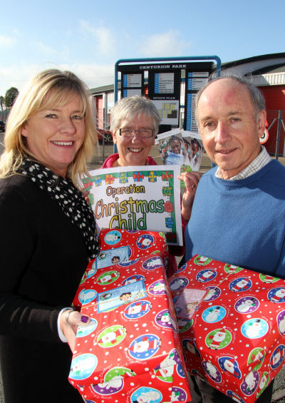 L-R Sarah McQueen-Skene of Morris Property with Mary Colley and Rod Bacon of Samaritan's Purse