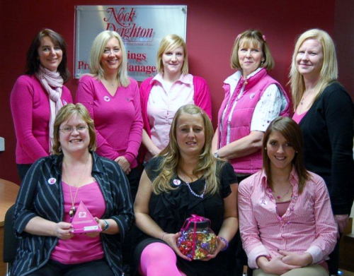 Staff at Bridgnorth-based Nock Deighton take part in Breast Cancer Campaign's Wear It Pink fundraiser