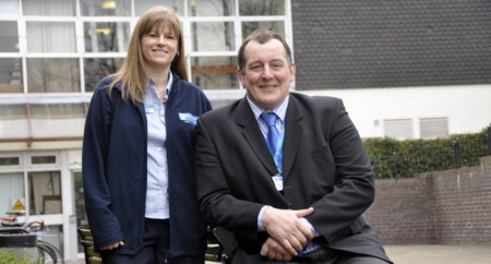 Torchbearer Rachel Harvey celebrates the announcement with Councillor Steve Charmley. Torchbearer Rachel Harvey celebrates the announcement with Councillor Steve Charmley.