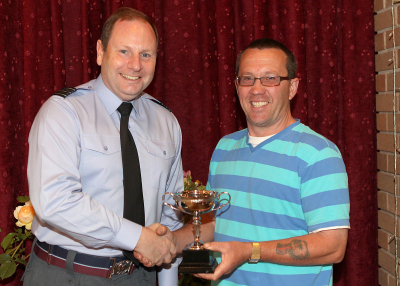 RAF Cosford commanding officer Andy Battye presents the award to last year’s prizewinning gardener Richard Walker. RAF Cosford commanding officer Andy Battye presents the award to last year’s prizewinning gardener Richard Walker.