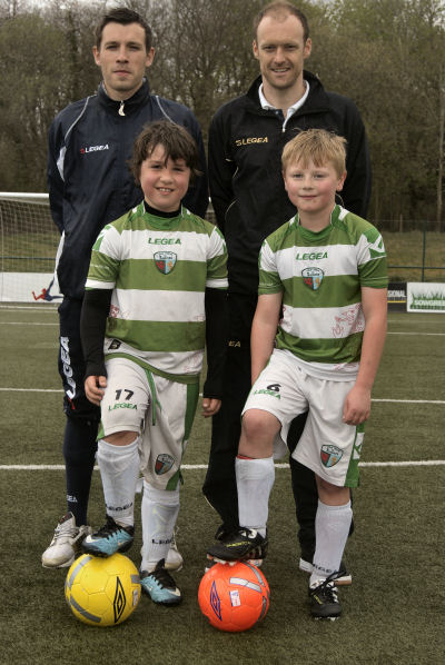 Academy coach Steve Benyon and Head of youth development Scott Ruscoe with current Academy players Leon Evans (under-9s) and Thomas Williams (under-8s). Academy coach Steve Benyon and Head of youth development Scott Ruscoe with current Academy players Leon Evans (under-9s) and Thomas Williams (under-8s).