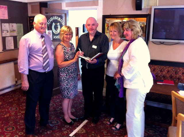 Boosting Business at The Horseshoes Inn, Pontesbury are, from left to right: Ken Day from Florian Fire and Safety Services, Always Consult Senior Associates Sheila Henshall and Adrian Pitt, Always Consult Managing Director Carol Ewels and Jill Bagnall from Blooming Ideas Garden Design. Boosting Business at The Horseshoes Inn, Pontesbury are, from left to right: Ken Day from Florian Fire and Safety Services, Always Consult Senior Associates Sheila Henshall and Adrian Pitt, Always Consult Managing Director Carol Ewels and Jill Bagnall from Blooming Ideas Garden Design.
