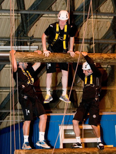 On day one the team tried out the units high ropes course led by Flight Sergeant Kev Redstone and Flight Lieutenant Chris La Brow.