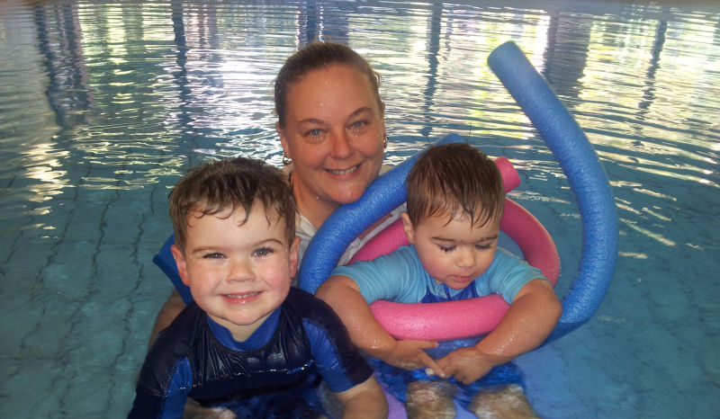 Nikki Fogarty with two of her students aged three and 18 months at Grays Hotel in Telford.