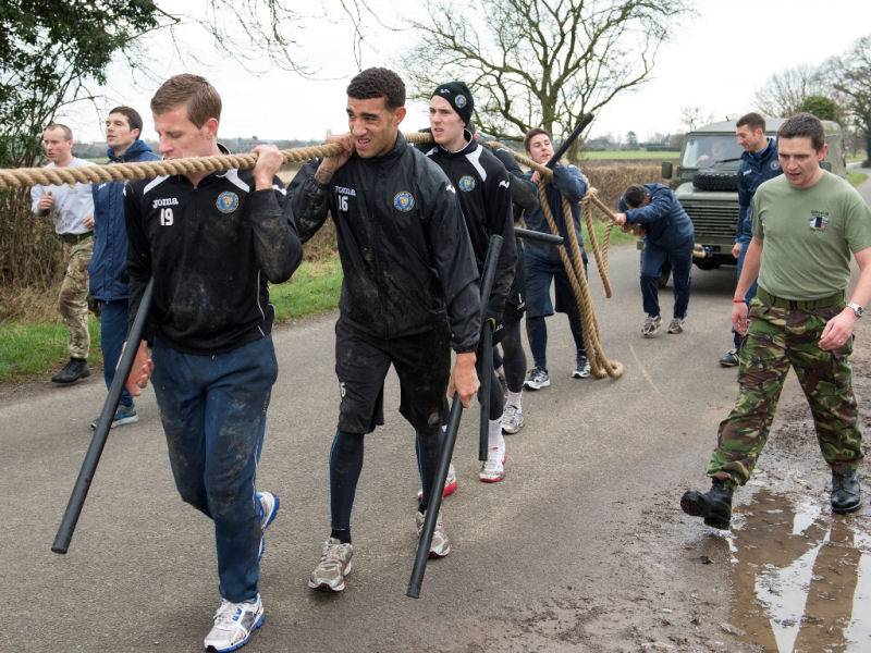 Graham Turner brought his first team squad to the Station to work on physical and mental tests during the break in matches due to the FA Cup. Graham Turner brought his first team squad to the Station to work on physical and mental tests during the break in matches due to the FA Cup.
