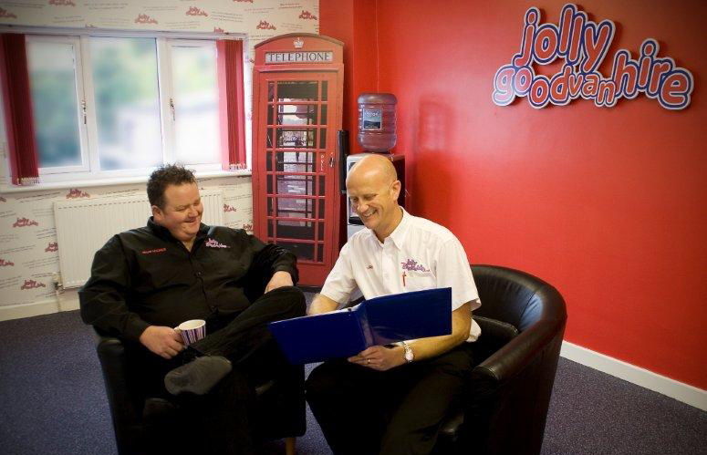 Mark Hughes and Jason King from Jolly Good Van Hire who run the depots in Wrexham and Shrewsbury. Mark Hughes and Jason King from Jolly Good Van Hire who run the depots in Wrexham and Shrewsbury.