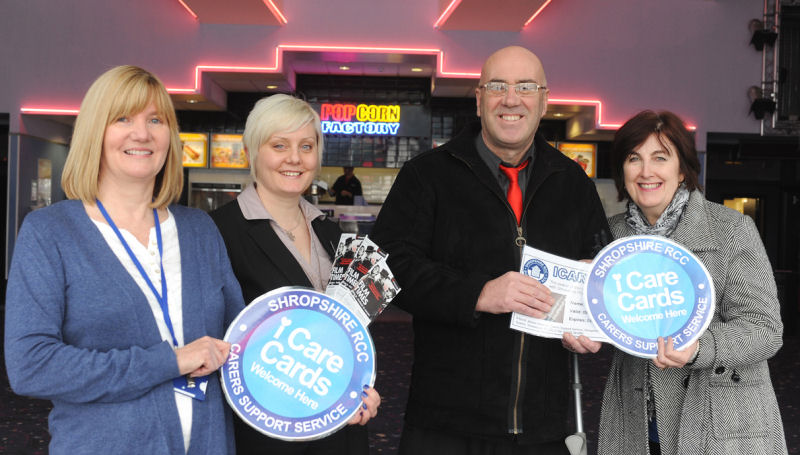 Launching the new ICare Card at Cineworld, Shrewsbury are, from left, Julie Alanthwaite and Madeline Brine, with Graham and Shirley Succamore. Launching the new ICare Card at Cineworld, Shrewsbury are, from left, Julie Alanthwaite and Madeline Brine, with Graham and Shirley Succamore.