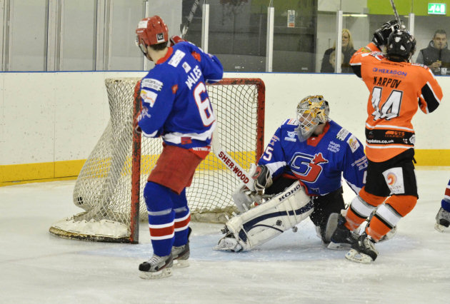 Tomas Karpov scoring against Slough, who’s arrival has transformed the team’s offensive line Photo: Steve Brodie. Tomas Karpov scoring against Slough, who’s arrival has transformed the team’s offensive line Photo: Steve Brodie.