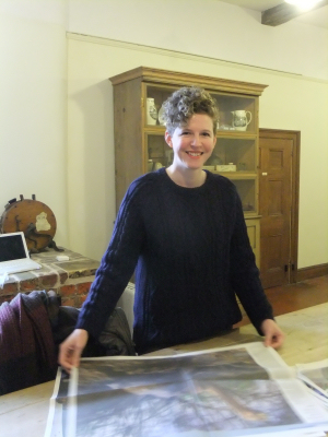 Elizabeth Rowe in her studio at Dudmaston