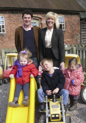 Iscoyd Park owner Phil Godsal is pictured at the crèche with the Park Pre-School head teacher Nicola Fiddy and youngsters, from left, Sally Woodcock, Sam Knight and Daisy Holland.
