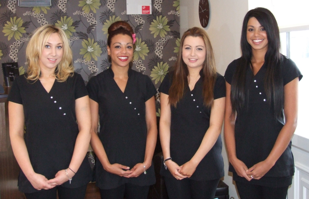 Amy Lord, Nicole Firmstone, Kayleigh Hanson and Victoria Firmstone from Backstage Hairdressing in Donnington.