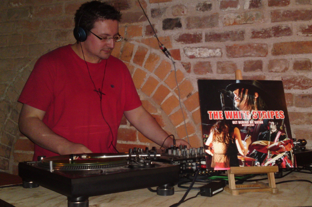 PVC co-founder, Tom Perry, at the decks at one of the regular vinyl nights at Oswestry’s Ironworks.