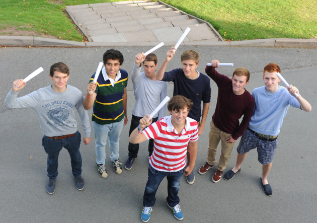 Shrewsbury School pupils celebrate their GCSE results.