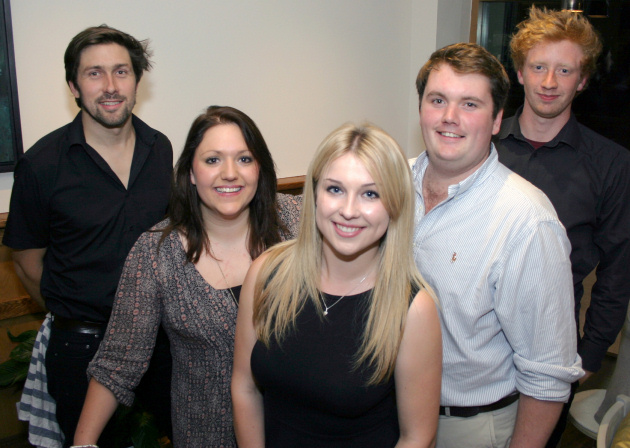 The Silverton Hotel front-of-house team (left to right): Chris Wright, Jessica Turner, Megan Booth, Tim Moody and Patrick Moody.