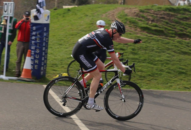 Graham South crossing the finish line.