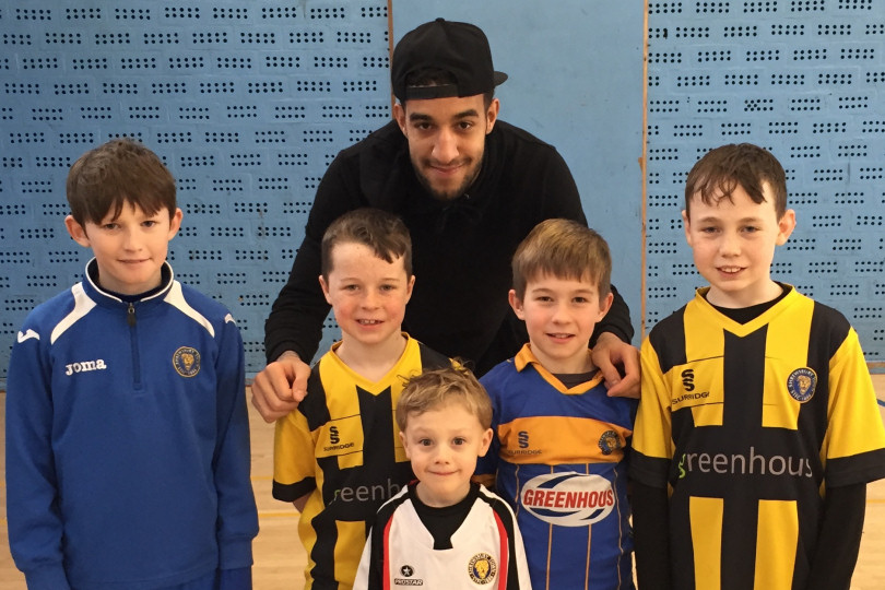 Shrewsbury Town defender Connor Goldson delighted these young Shrewsbury supporters at a recent soccer school 