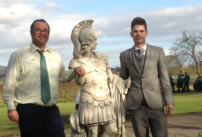 Wroxeter Hotel's conference manager, James Lockett, (right) with one of the delegates from Wyevale