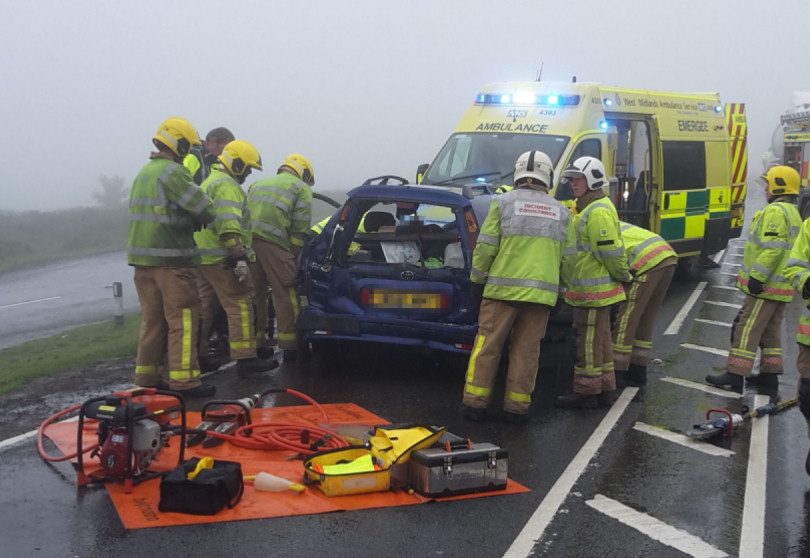 Emergency services at the scene of the collision. Photo: West Midlands Ambulance Service