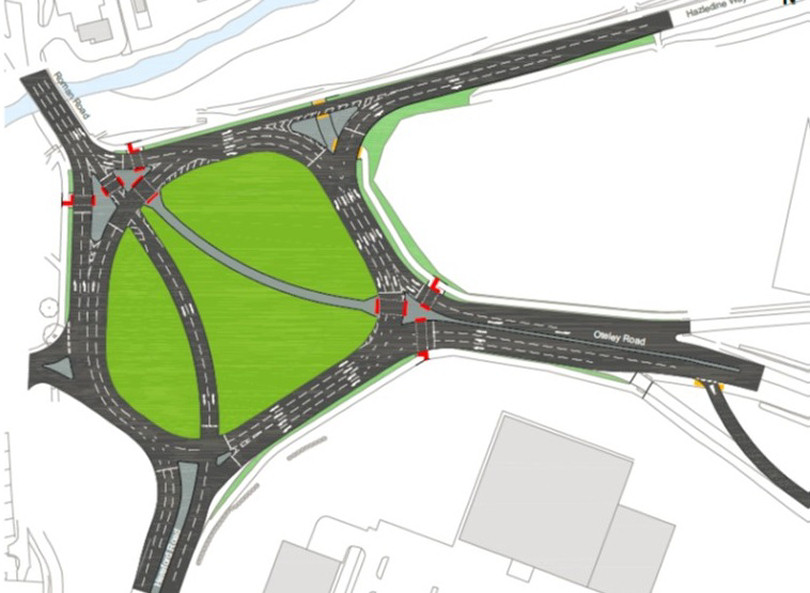 Drawing showing Meole Brace roundabout once the work is complete