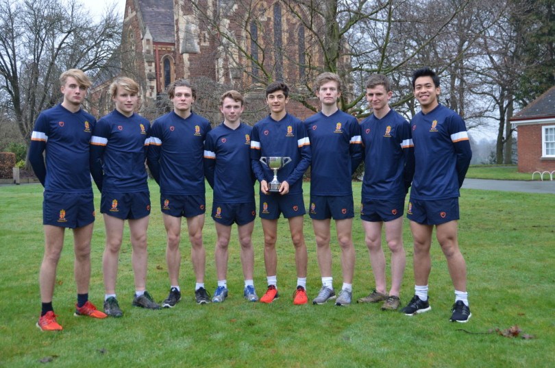 The Knole Run winning team: Charlie Tait-Harris, Harry Remnant, Monty Hardcastle, Cameron Anwyl, Freddie Huxley-Fielding, Scott Hatton, Will Hayward, Owen Mock