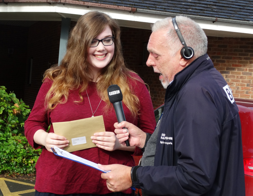 Phoebe Owen chats about her results to Ian Perry of BBC Shropshire