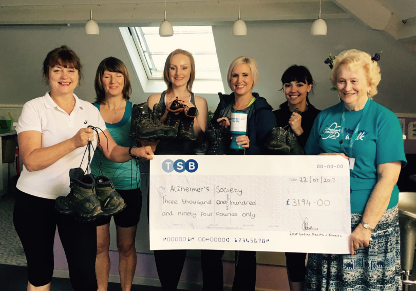 Pauline Lacey - Proprietor of Zest, Sarah Morris – gym member, Evie Lacey – Personal Trainer, Kira Griffiths – gym member, Mikaela Warburton – Gym Instructor, Val Brown – Alzheimer’s Volunteer for Shropshire