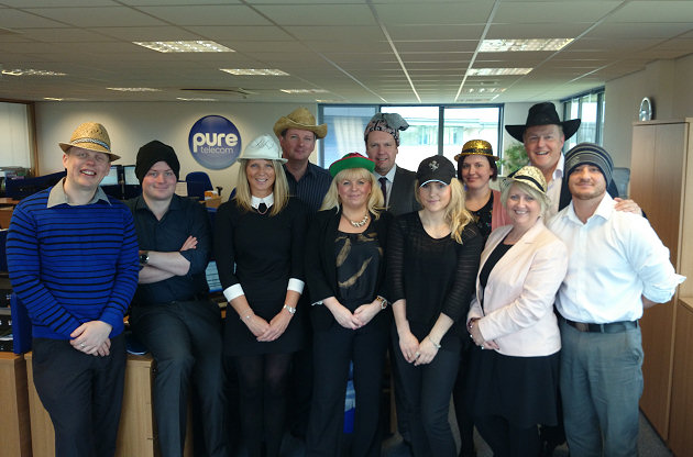 Hats off to fundraising day at Pure Telecom