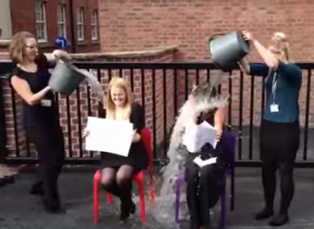 Linder Myers takes the Ice Bucket Challenge in Shrewsbury