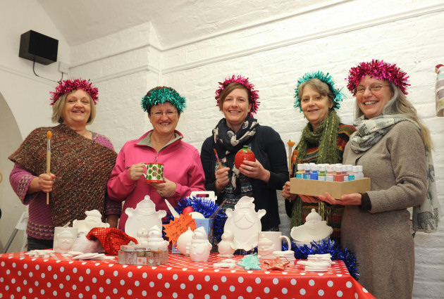 Pottery painting studio ready for Christmas