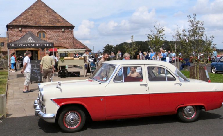 A treat for Classic car and food lovers at Apley Farm Shop