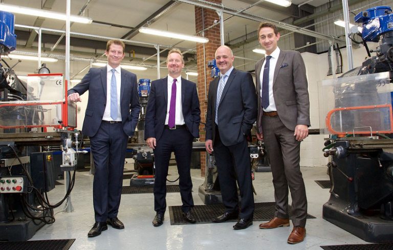 In the training academy: Richard Homden, Christopher Greenough and Lee Pearson from Salop Design with Gareth Jones of In-Comm Training