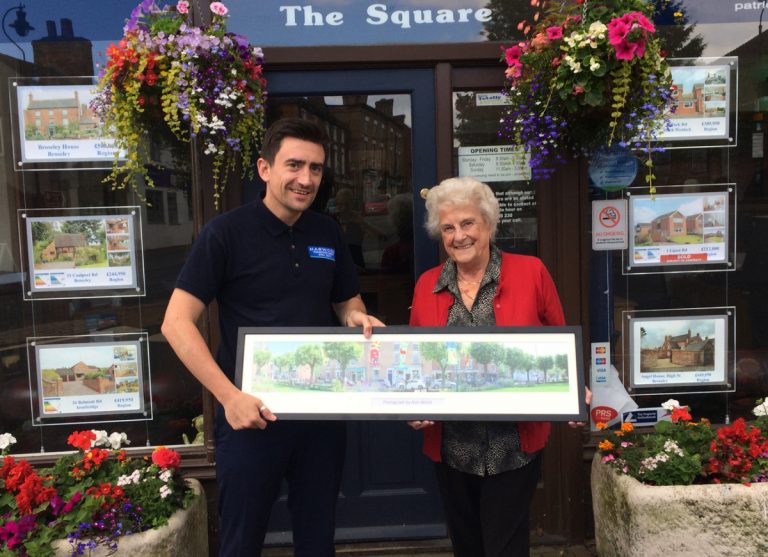 Panoramic shot of Broseley High Street presented to local business