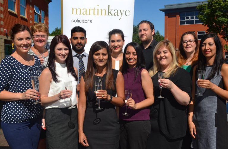 Celebrating their success – the conveyancing team from Martin-Kaye Solicitors
