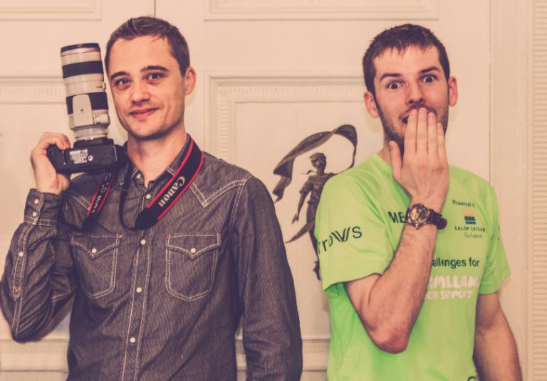 Paul Wilkinson, left, and Max Ball, right, preparing for the photography marathon at The Lion Hotel