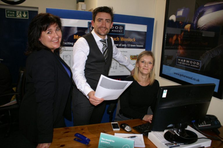 Donna, Patrick and Sam at the Broseley office of Harwood The Estate Agent