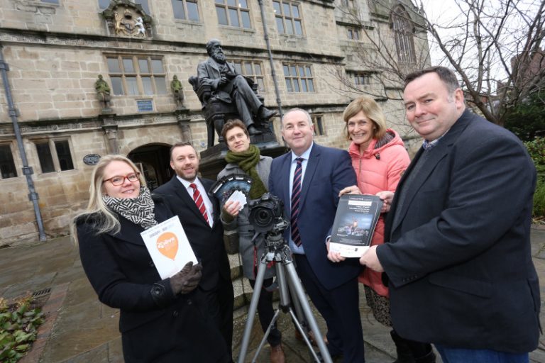 Salla Virman, The Hive; Paul Birch, Redrow Homes; Aleks Vladimirov, Shrewsbury BID; Kevin Lockwood, Shrewsbury Shopping; Lyn Surgeon and John O’Connell from Shrewsbury Colleges Group