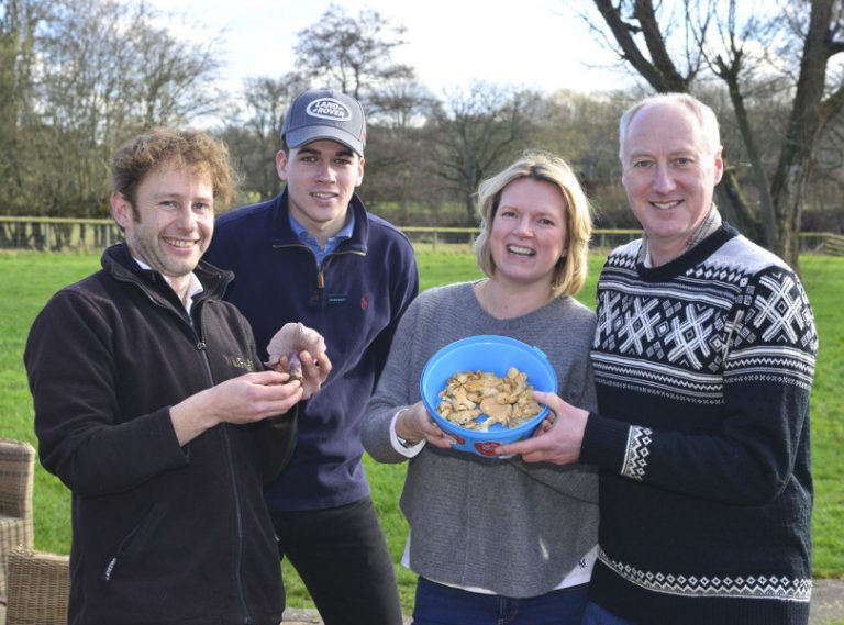 Pictured are, from left, Marlow Renton of Real Food UK, with Shukers sales specialist Matt Minnican and guests Kate Curtiss, of Leintwardine and James Moore, from Easthope