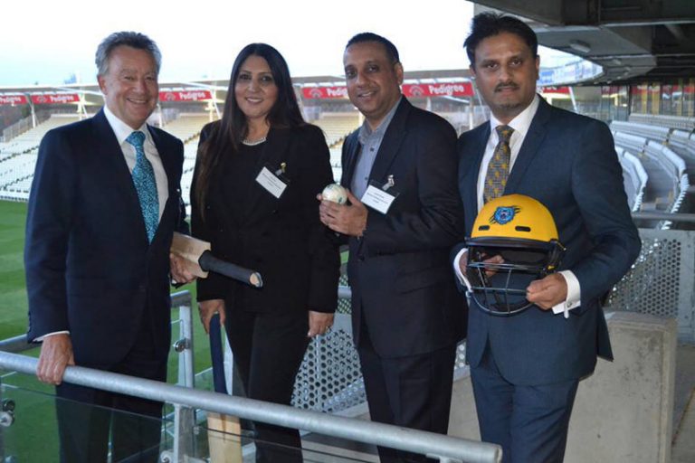 At the Edgbaston event are, from left, Graham Davies (Martin-Kaye), Kay Gill and Amrik Chote (both Monaco Insurance), John Mehtam (Martin-Kaye)