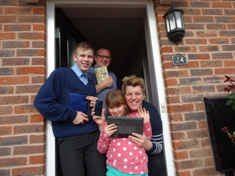 JoJo Chidlow with husband Adrian, son Rio and daughter Gucci are now able to access superfast fibre broadband