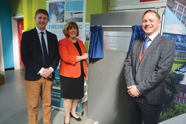 Marches LEP Director Gill Hamer unveils a plaque at the unveiling