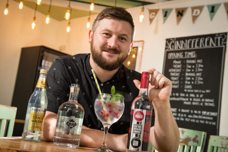 Darren Tomkins, of Gindifferent Bar, based in Shrewsbury Market Hall