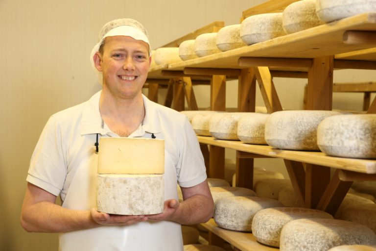 Martin Moyden of Moyden’s Handmade Cheese with the Apley Cheese. Photo: Steve Watts / A Decent Exposure Photography